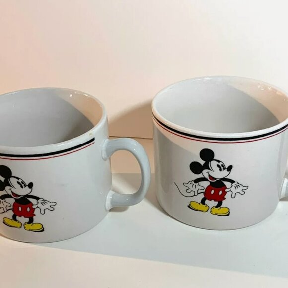 Mickey Mouse Disney Snack Plate Cup Mug Soup Sandwich Set Ceramic Vintage - Picture 6 of 9